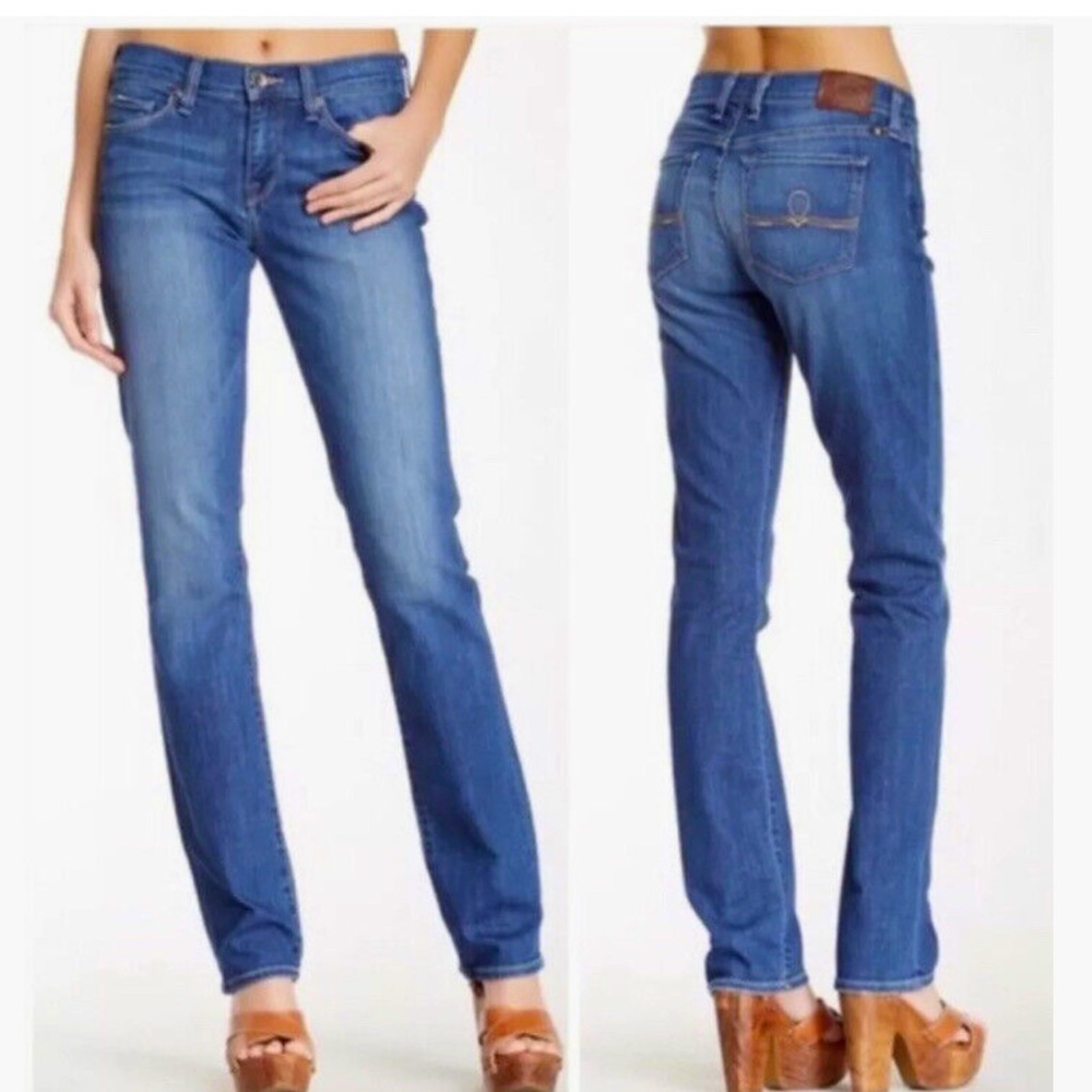 Lucky Brand Size 4/27 Ankle Sofia Straight Mid Rise Mid Wash Denim Jeans